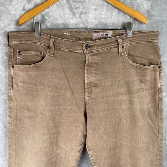 AG Adriano Goldshmied Jeans Men 38x33 (Actual 40x33.5) Graduate Tailored Leg Tan - Picture 2 of 16